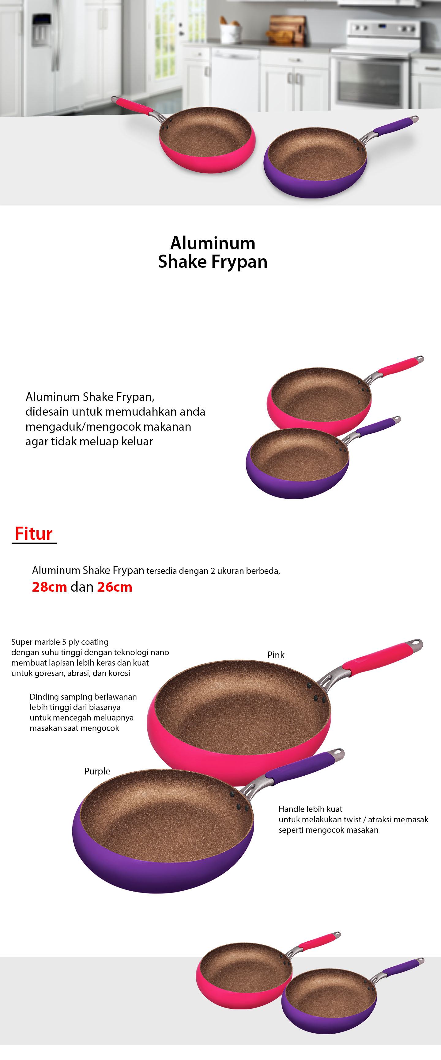 Aluminum Shake Frypan